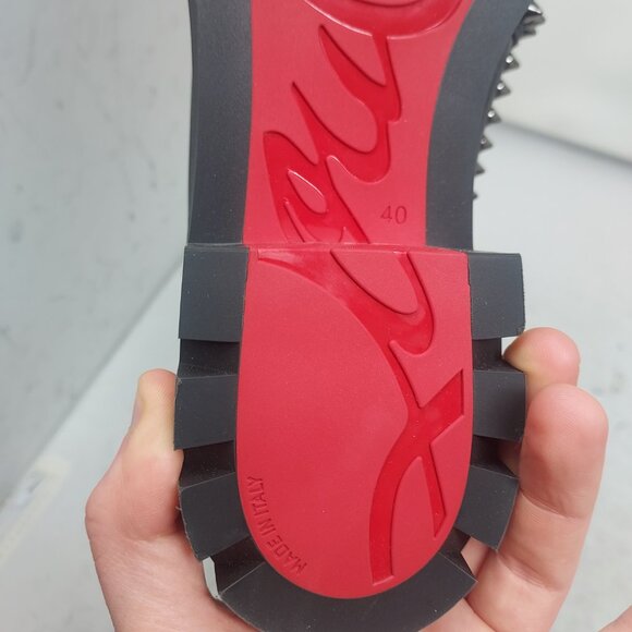 Christian Louboutin WOMENS Black Out Lina Spike Lug Boot - Picture 4 of 9